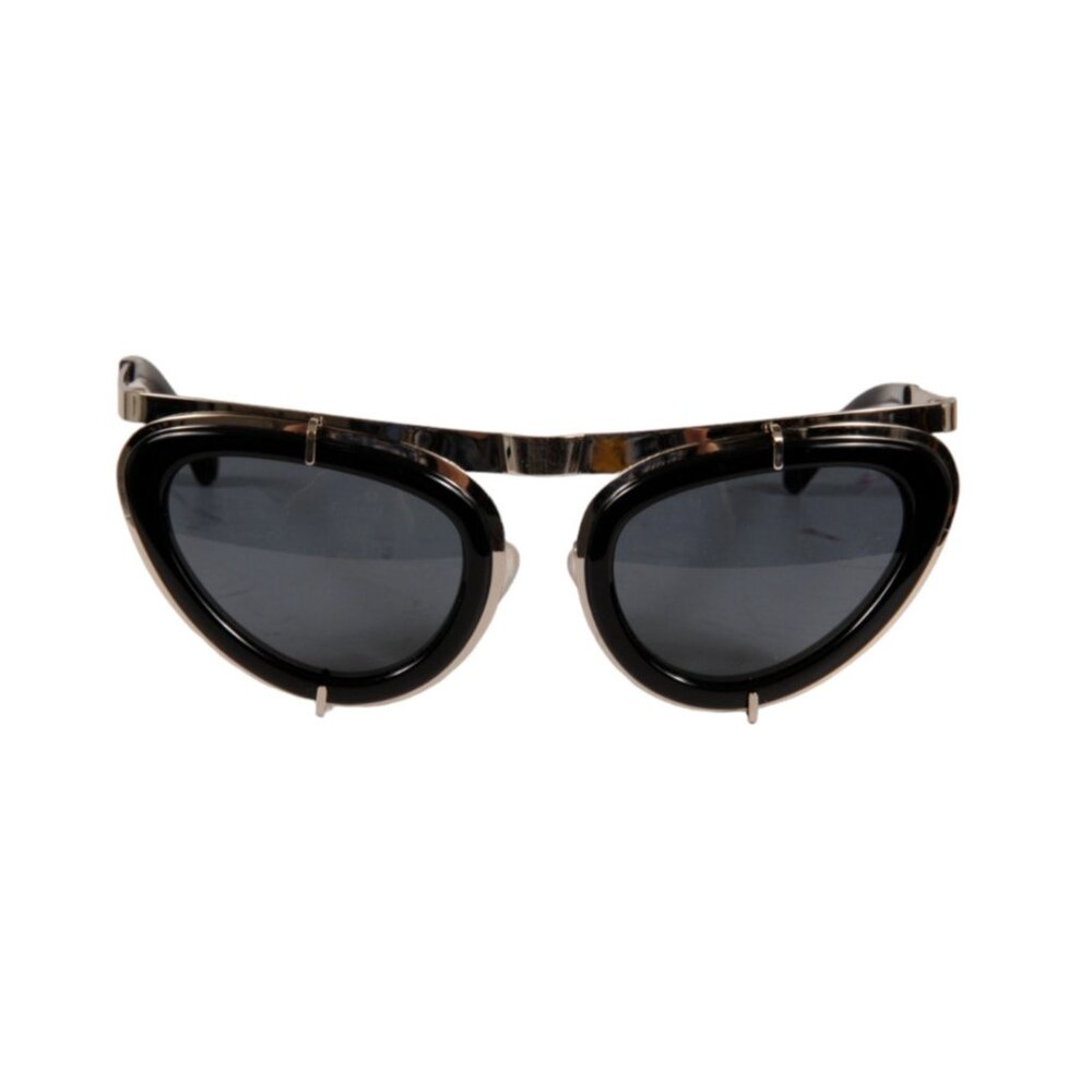 Linda Farrow Erdem Womens EDM/3/6 Cat Eye Sunglasses Black Silver Round Shades